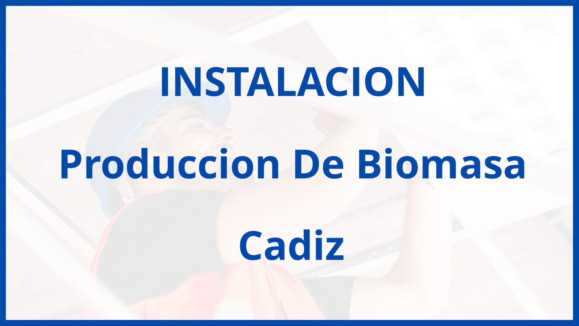 Instalacion De Produccion De Biomasa