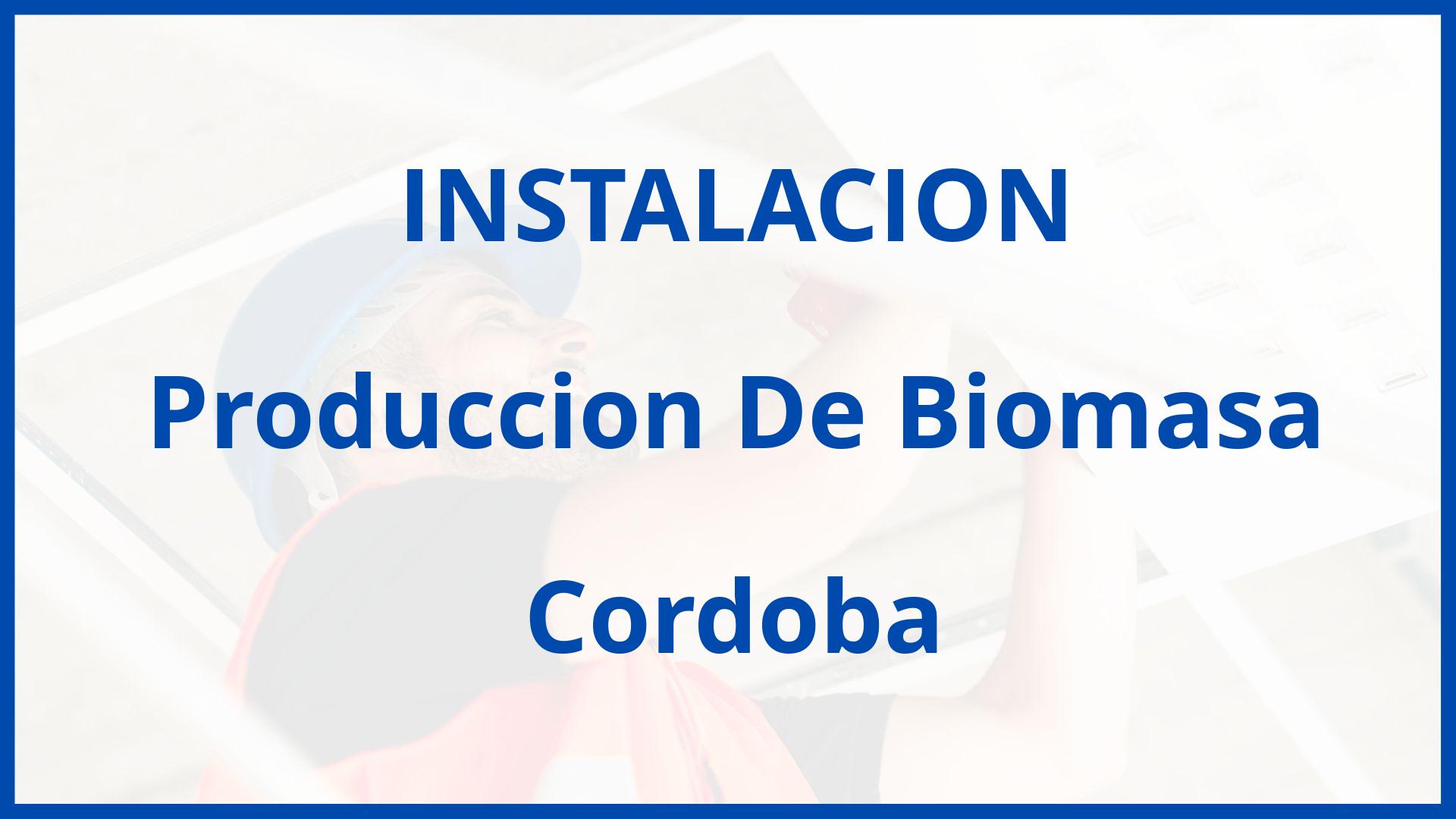 Instalacion De Produccion De Biomasa