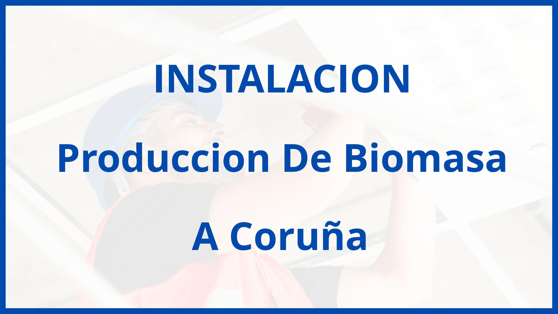 Instalacion De Produccion De Biomasa