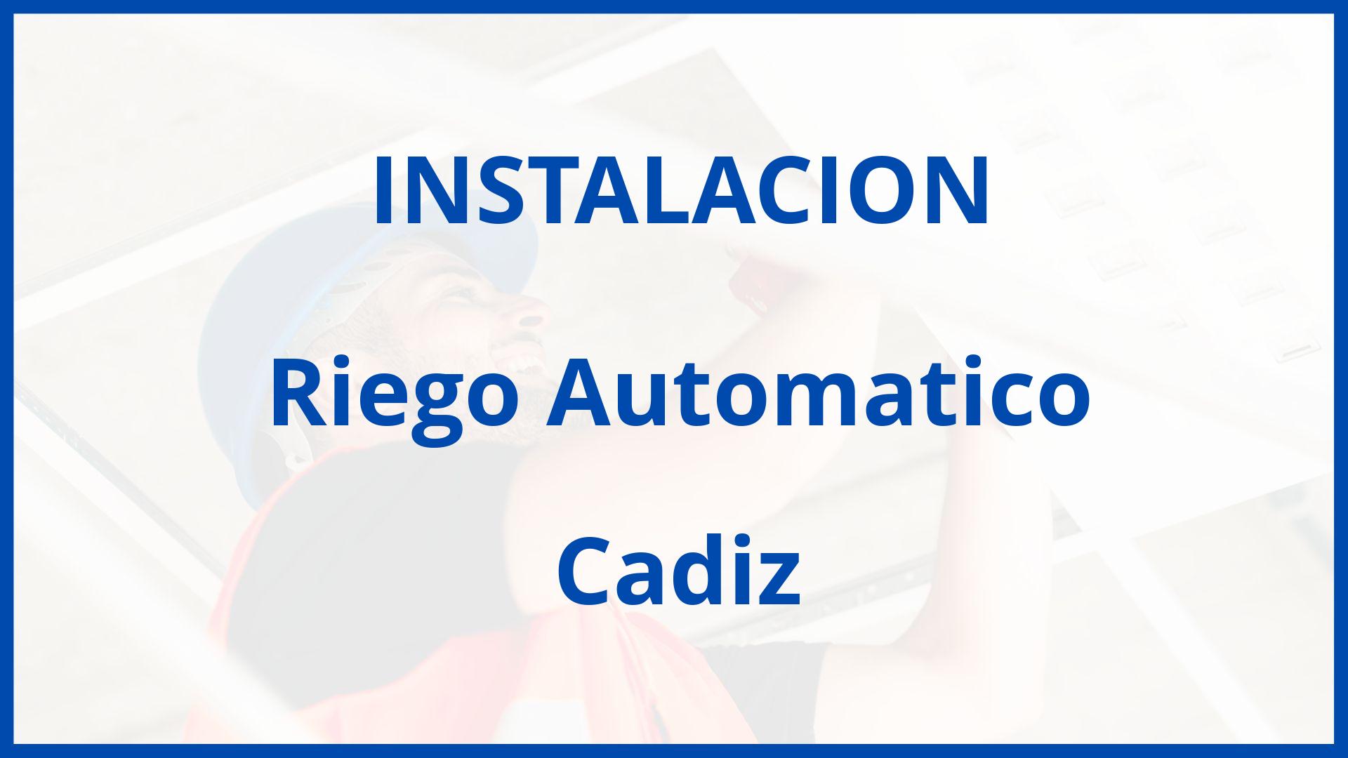 Instalacion De Riego Automatico