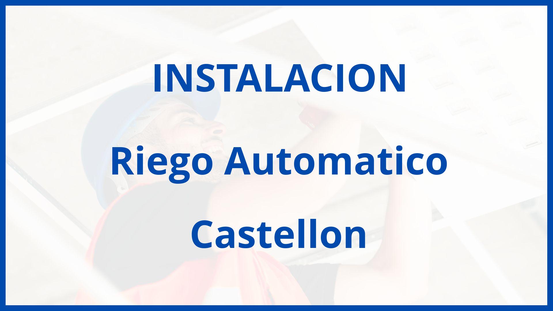 Instalacion De Riego Automatico